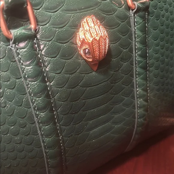 New Unused Kurt Geiger Green Crocodile-Embossed Handbag - Picture 2 of 8